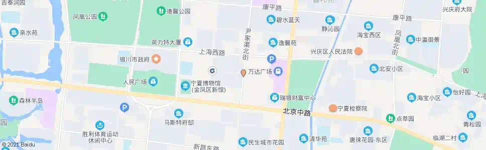 银川尹家渠街上海路口_公交站地图_银川公交_妙搜公交查询2025