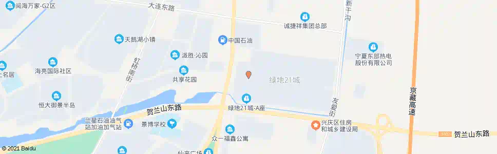 银川绿地21城_公交站地图_银川公交_妙搜公交查询2025