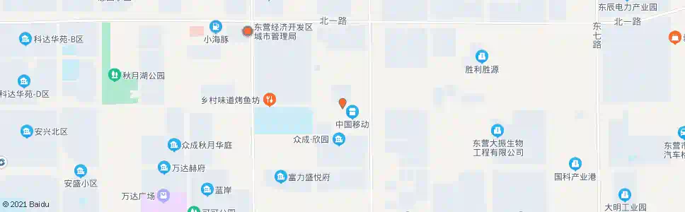 东营东城移动公司(大渡河路)_公交站地图_东营公交_妙搜公交查询2025