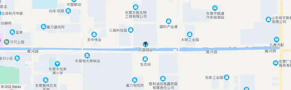 东营方圆铜业(浏阳河路)_公交站地图_东营公交_妙搜公交查询2025