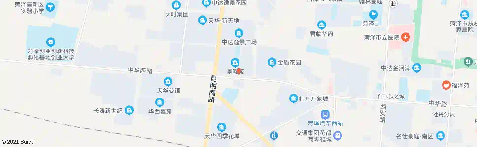 菏泽景昀苑南门_公交站地图_菏泽公交_妙搜公交查询2025