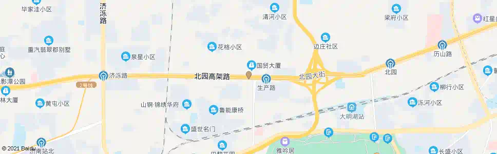济南北园大街生产路_公交站地图_济南公交_妙搜公交查询2025