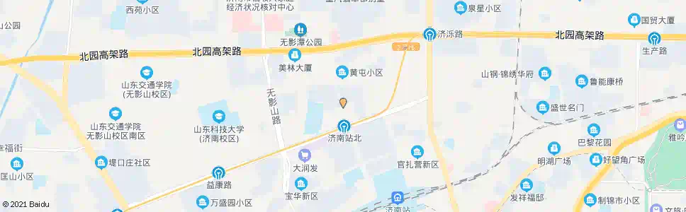济南无影山东路南口_公交站地图_济南公交_妙搜公交查询2025
