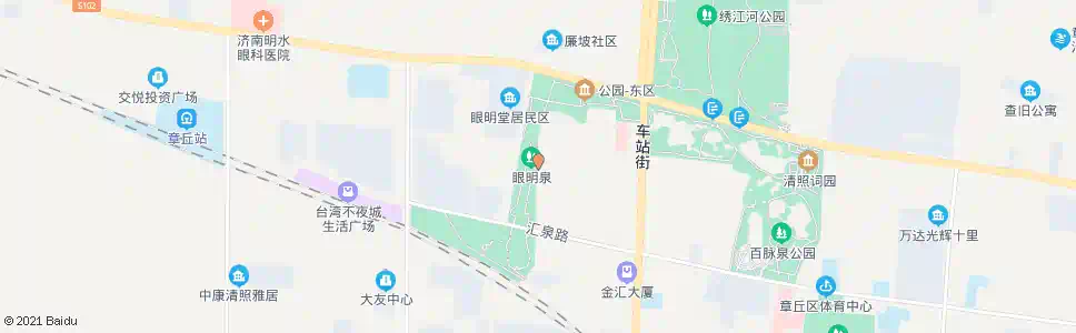 济南眼明泉公园_公交站地图_济南公交_妙搜公交查询2025