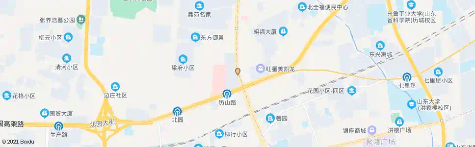 济南历山北路北园大街_公交站地图_济南公交_妙搜公交查询2025