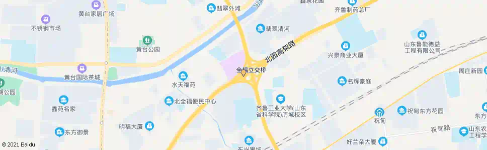 济南全福立交桥西_公交站地图_济南公交_妙搜公交查询2025