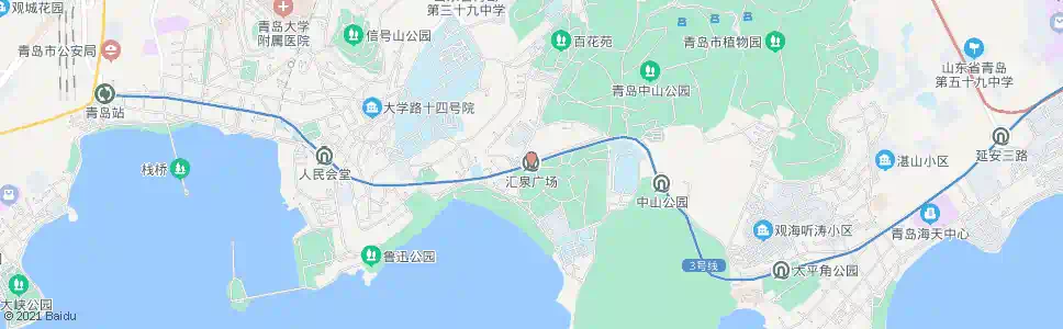 青岛汇泉广场站_公交站地图_青岛公交_妙搜公交查询2025