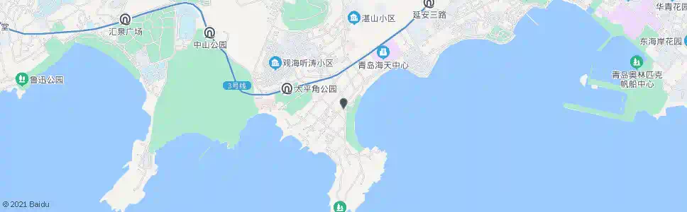 青岛第三海水浴场_公交站地图_青岛公交_妙搜公交查询2025