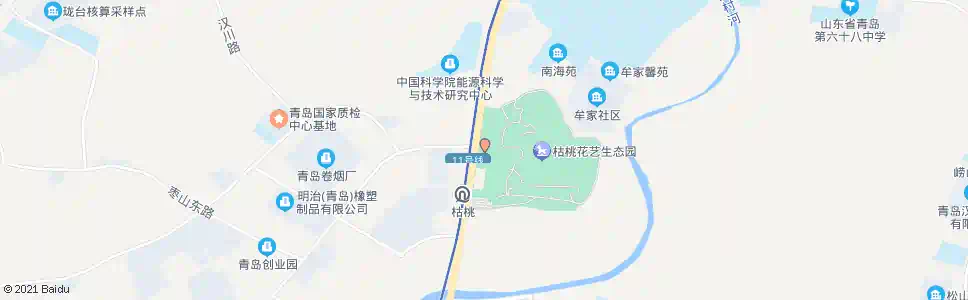 青岛枯桃花卉中心_公交站地图_青岛公交_妙搜公交查询2025