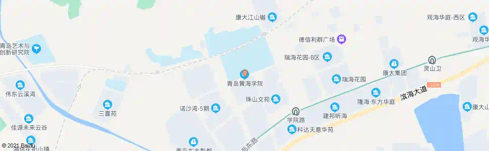 青岛黄海学院南_公交站地图_青岛公交_妙搜公交查询2025