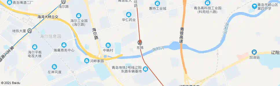 青岛东韩_公交站地图_青岛公交_妙搜公交查询2025