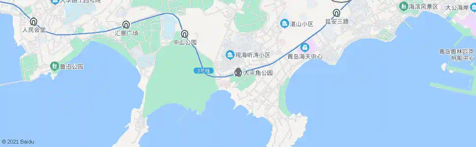 青岛太平角公园_公交站地图_青岛公交_妙搜公交查询2025
