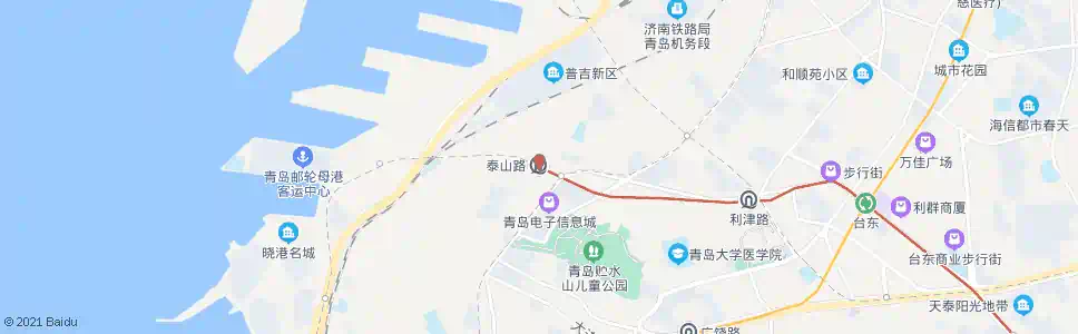 青岛泰山路站_公交站地图_青岛公交_妙搜公交查询2025