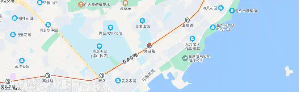 青岛海游路_公交站地图_青岛公交_妙搜公交查询2025