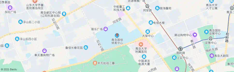 青岛国信体育馆东站_公交站地图_青岛公交_妙搜公交查询2025
