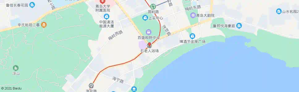 青岛石老人浴场_公交站地图_青岛公交_妙搜公交查询2025
