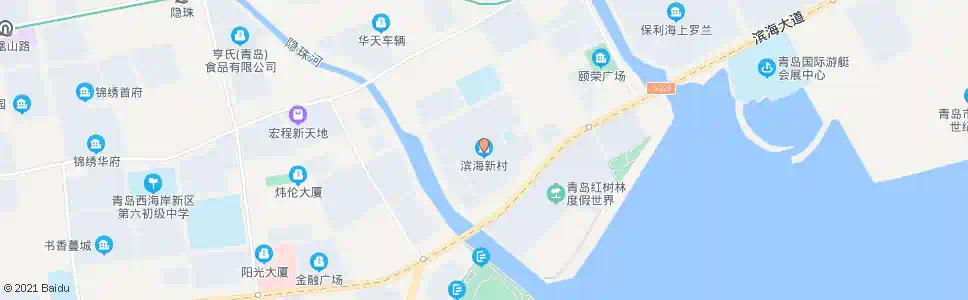青岛滨海新村_公交站地图_青岛公交_妙搜公交查询2025