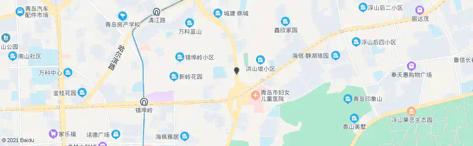青岛洪山路小区_公交站地图_青岛公交_妙搜公交查询2025