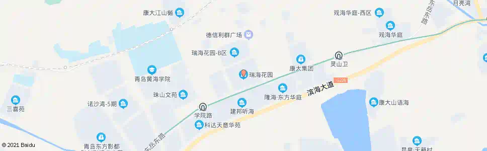 青岛瑞海花园南_公交站地图_青岛公交_妙搜公交查询2025