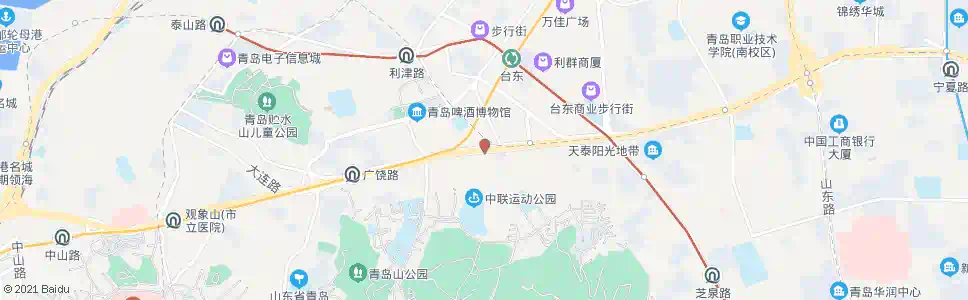 青岛延安二路_公交站地图_青岛公交_妙搜公交查询2025