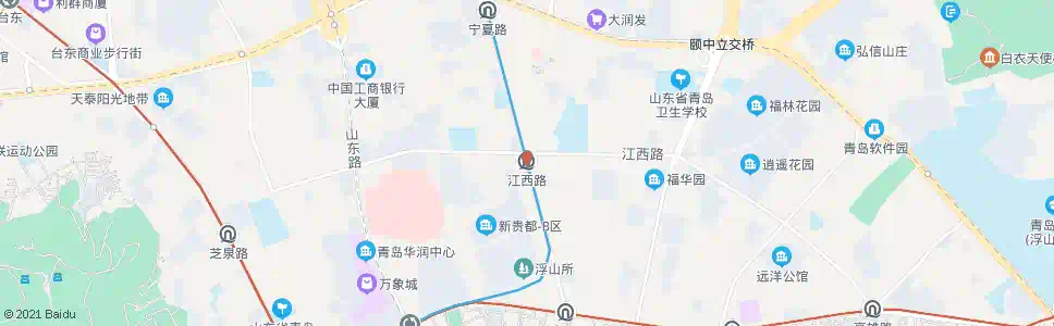 青岛江西路_公交站地图_青岛公交_妙搜公交查询2025