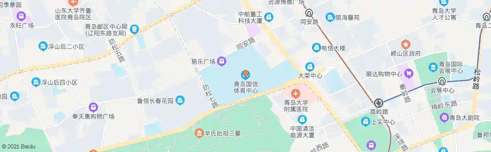 青岛国信体育场馆东站_公交站地图_青岛公交_妙搜公交查询2025