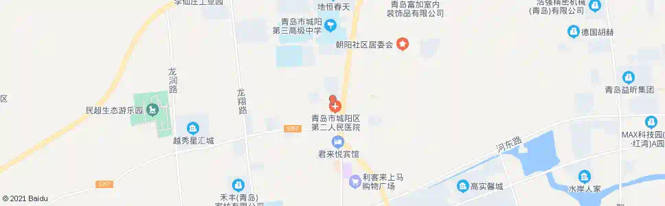 青岛城阳二医_公交站地图_青岛公交_妙搜公交查询2025