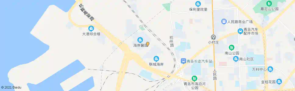 青岛海岸馨园南门_公交站地图_青岛公交_妙搜公交查询2025