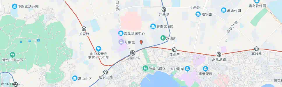 青岛市政府(深圳路)_公交站地图_青岛公交_妙搜公交查询2025