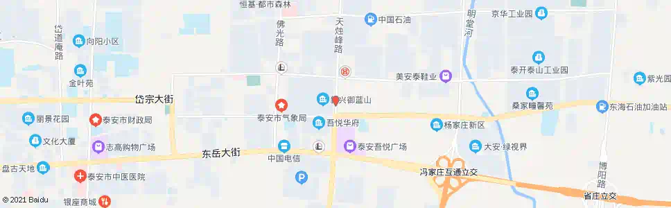 泰安泰莱路路口_公交站地图_泰安公交_妙搜公交查询2025