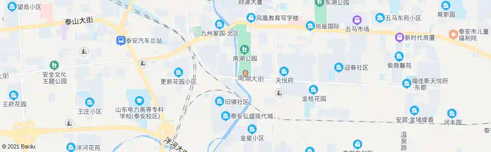 泰安南湖公园南门_公交站地图_泰安公交_妙搜公交查询2025