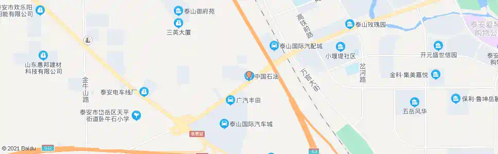 泰安石化十七加油站_公交站地图_泰安公交_妙搜公交查询2025