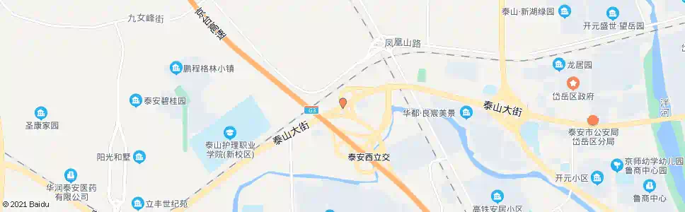 泰安西黄村立交桥_公交站地图_泰安公交_妙搜公交查询2025