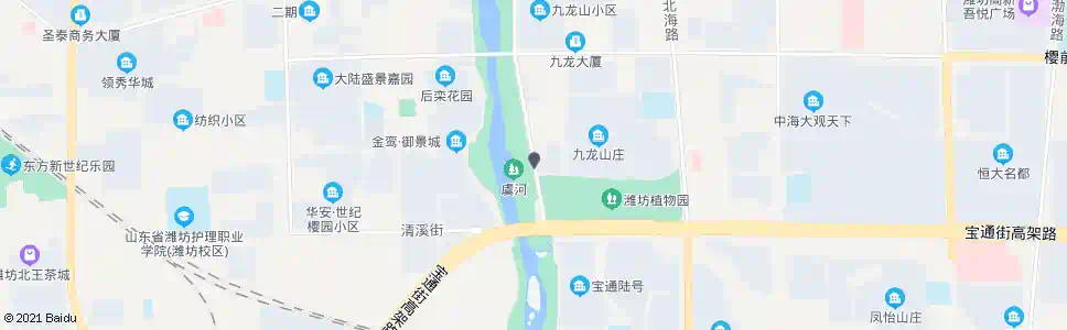 潍坊虞河景观带_公交站地图_潍坊公交_妙搜公交查询2025