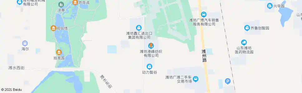 潍坊潍坊港峰纺织有限公司_公交站地图_潍坊公交_妙搜公交查询2025