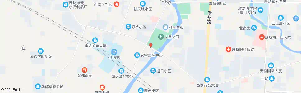 潍坊公园南门_公交站地图_潍坊公交_妙搜公交查询2025