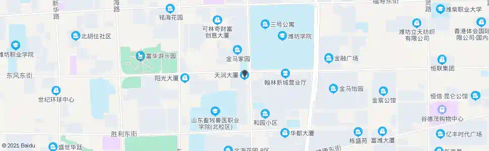 潍坊清荷园(天润大厦)_公交站地图_潍坊公交_妙搜公交查询2025