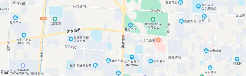 潍坊北宫街长松路口_公交站地图_潍坊公交_妙搜公交查询2025