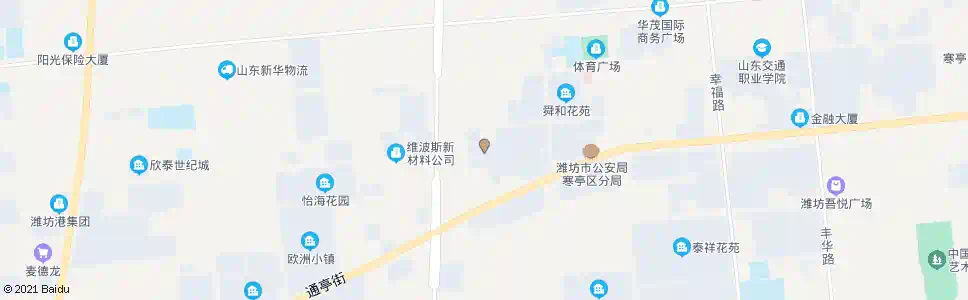 潍坊温亭花苑_公交站地图_潍坊公交_妙搜公交查询2025