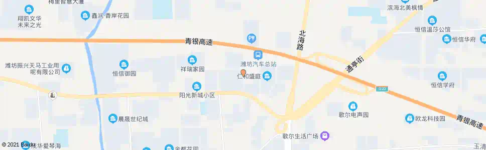 潍坊海信顺峰蓝郡_公交站地图_潍坊公交_妙搜公交查询2025