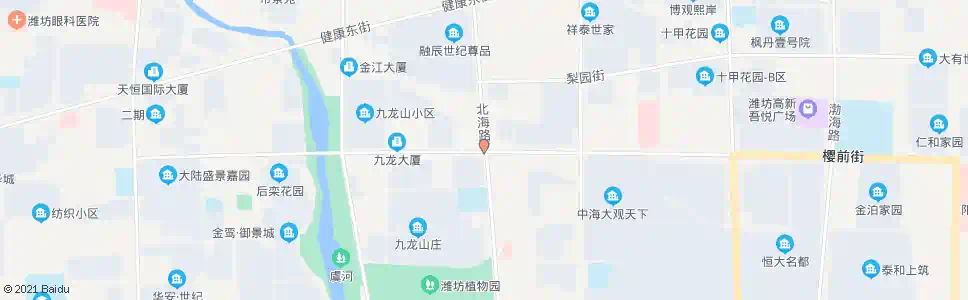 潍坊北海路樱前街路口_公交站地图_潍坊公交_妙搜公交查询2025