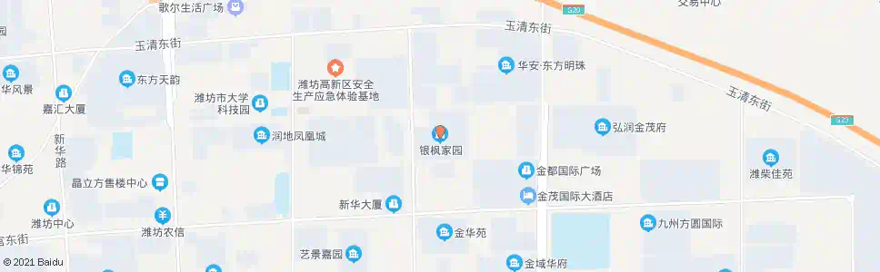 潍坊银枫家园_公交站地图_潍坊公交_妙搜公交查询2025