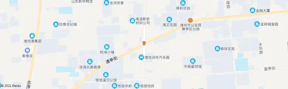 潍坊海龙路通亭街口_公交站地图_潍坊公交_妙搜公交查询2025