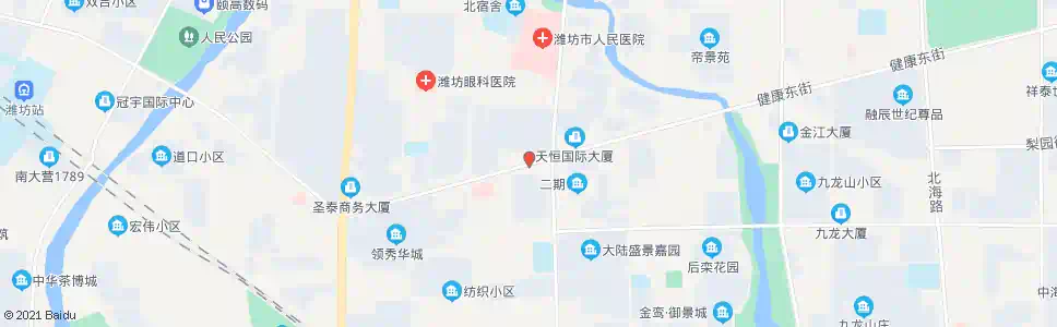 潍坊健康街虞河路口_公交站地图_潍坊公交_妙搜公交查询2025