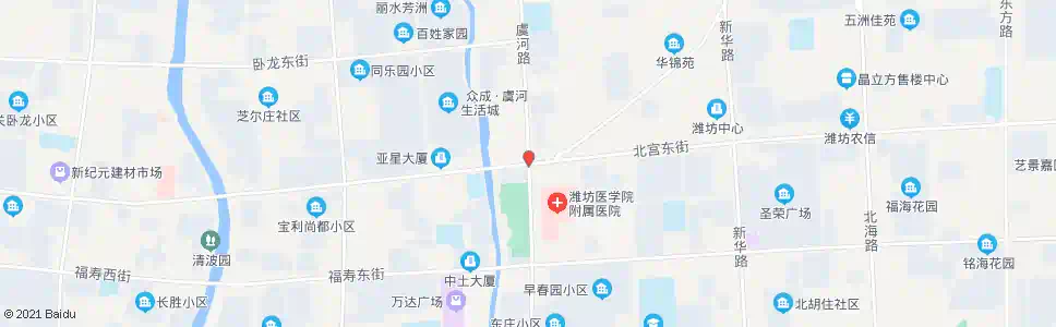 潍坊虞河路北宫街路口_公交站地图_潍坊公交_妙搜公交查询2025
