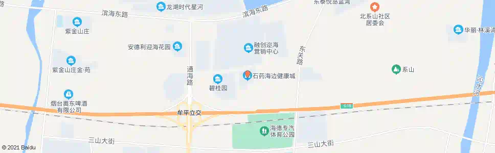 烟台海边健康城_公交站地图_烟台公交_妙搜公交查询2025