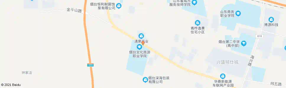 烟台烟台旅游学校_公交站地图_烟台公交_妙搜公交查询2025