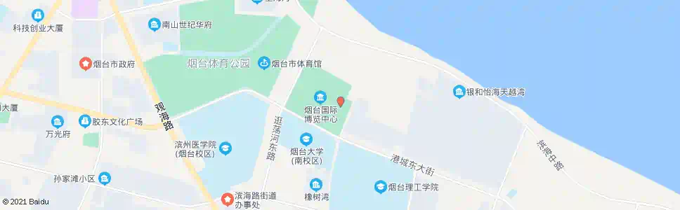 烟台南山皇冠假日酒店_公交站地图_烟台公交_妙搜公交查询2025