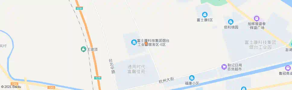 烟台富士康E区(杭州大街)_公交站地图_烟台公交_妙搜公交查询2025