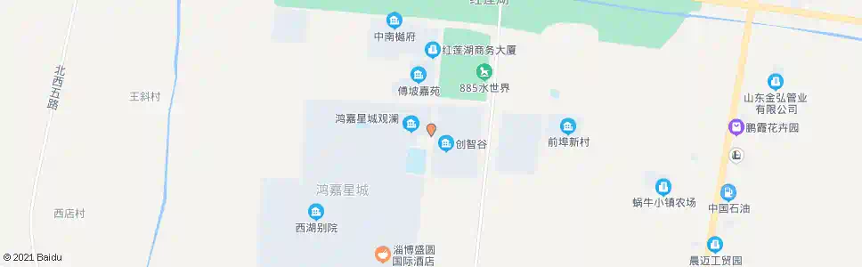 淄博鸿嘉星城_公交站地图_淄博公交_妙搜公交查询2025